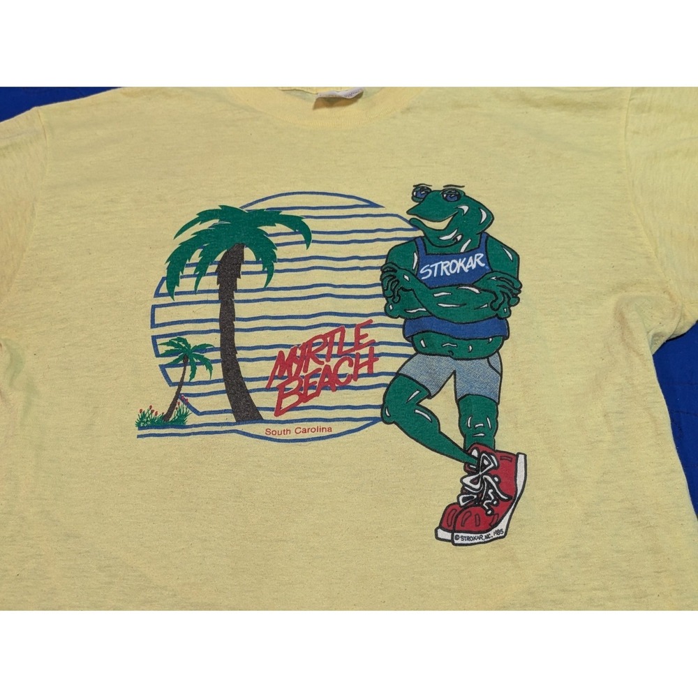 Vintage South Carolina Sportswear Shirt Mens XL Yellow Myrtle Beach Frog Tee 80s